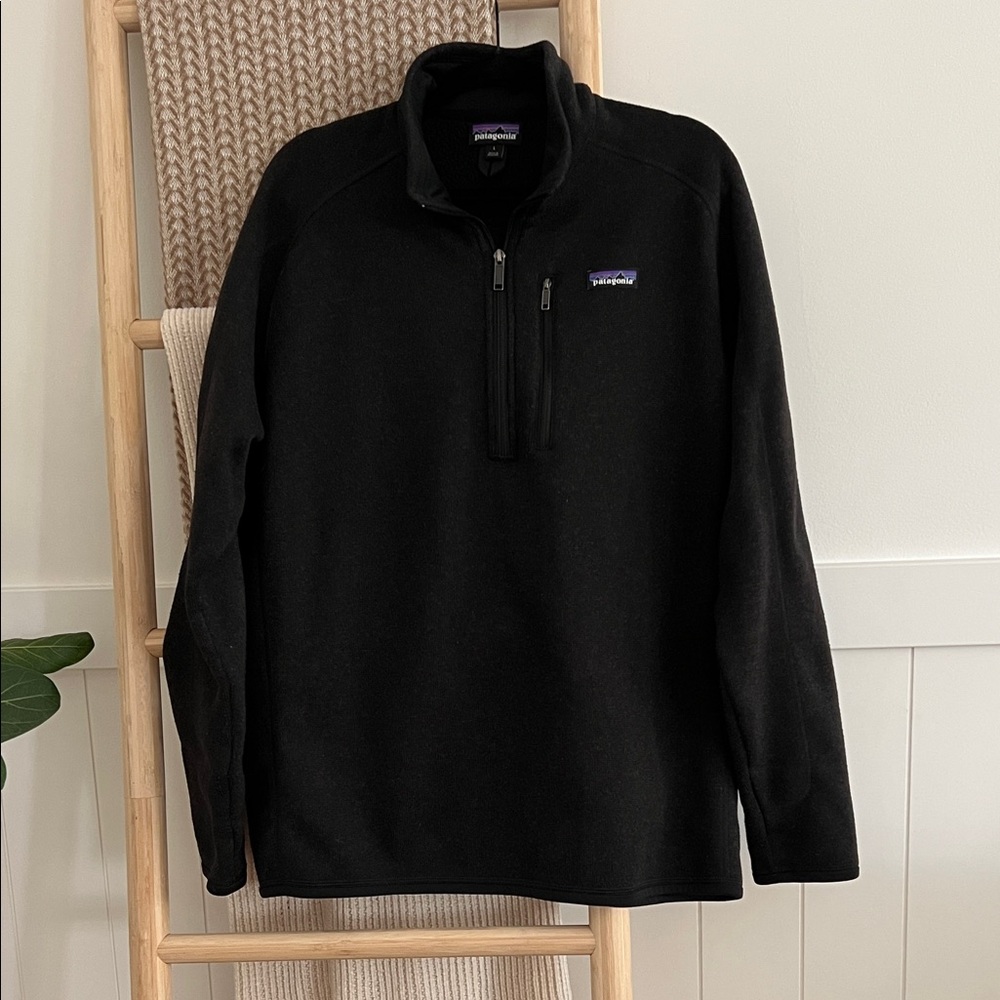 Patagonia Men's Black Better Sweater 1/4 Zip Fleece